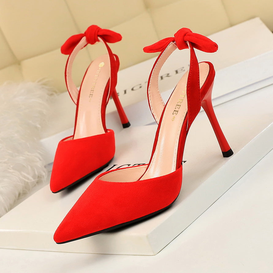 Back strap small bow sandals