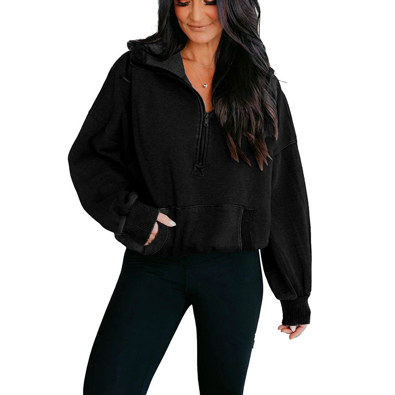 Loose Casual Style Large Pocket Patchwork Sweatshirt