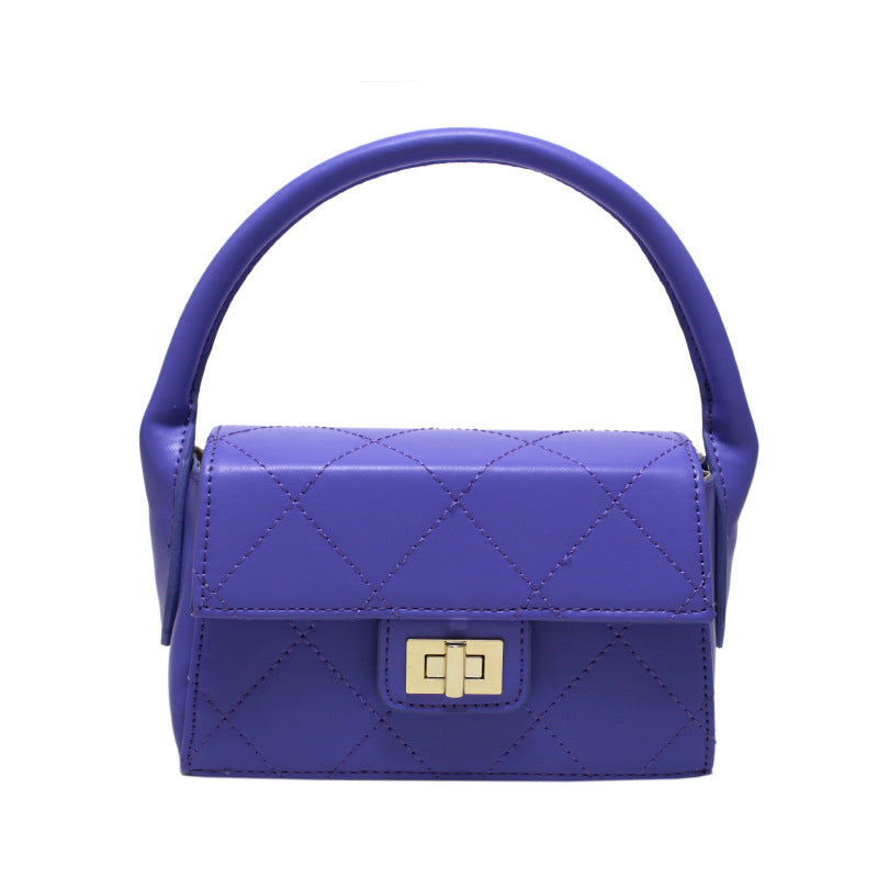Lace Pineapple Purple Sewing PU Women's Shoulder Bag