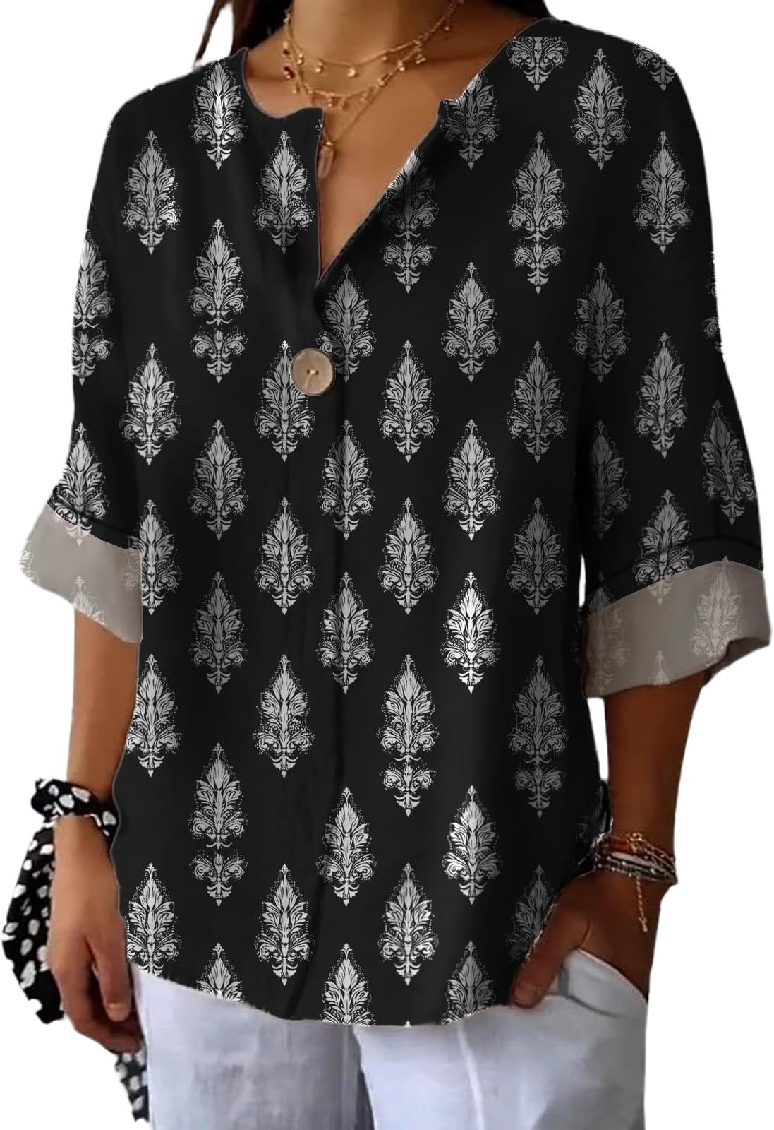 Women's Fashion Personalized Cotton Shirt Casual Top