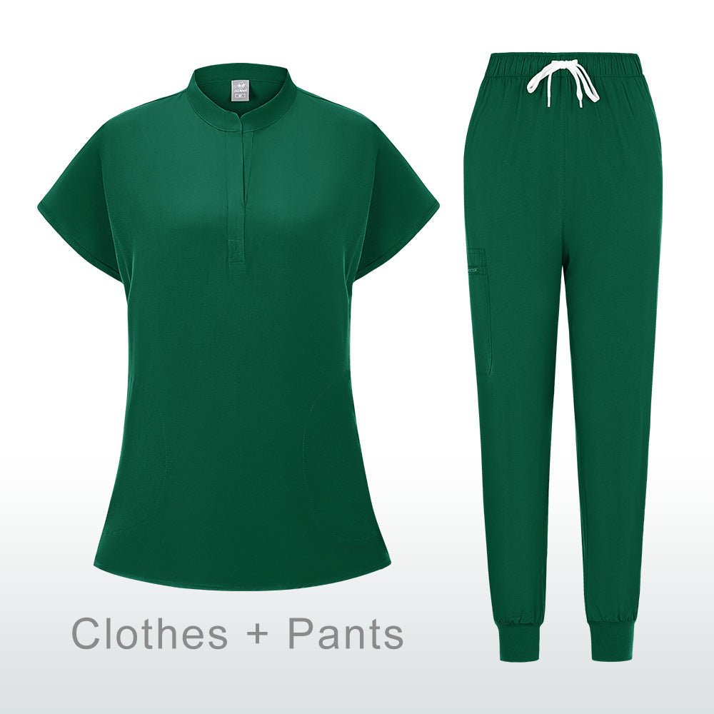 Stretchy, Quick-drying Short-sleeve Scrub Top For Doctors