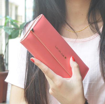 Tri-fold women's long wallet
