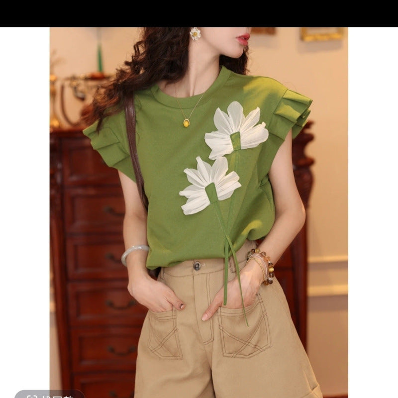 Summer New French-Style Short-Sleeve T-Shirt For Women