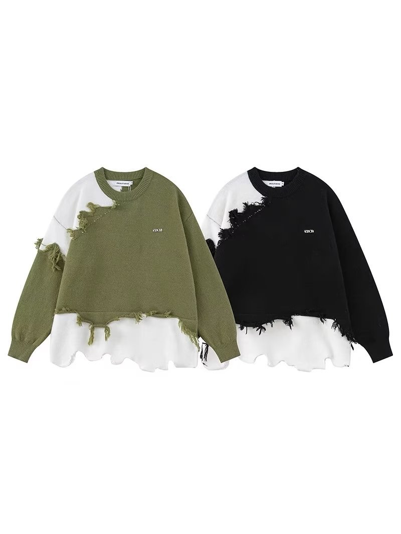 Fashion Retro Tassel Irregular Sweater Men