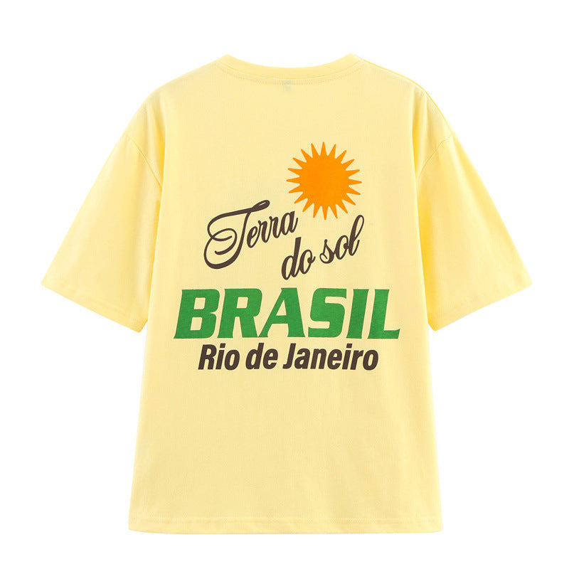 European And American Style Summer American Letter Printing T-shirt