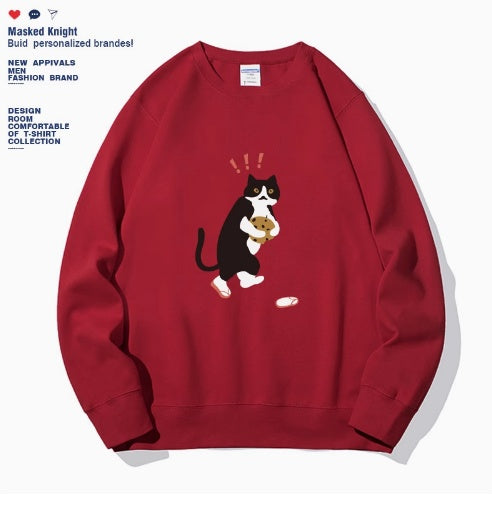 Kvinders moderigtige ensfarvede langærmede sweatshirt med tryk
