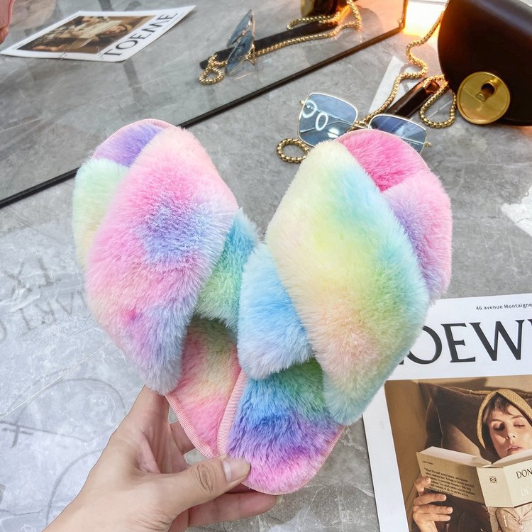 Hairy slippers female Korean version