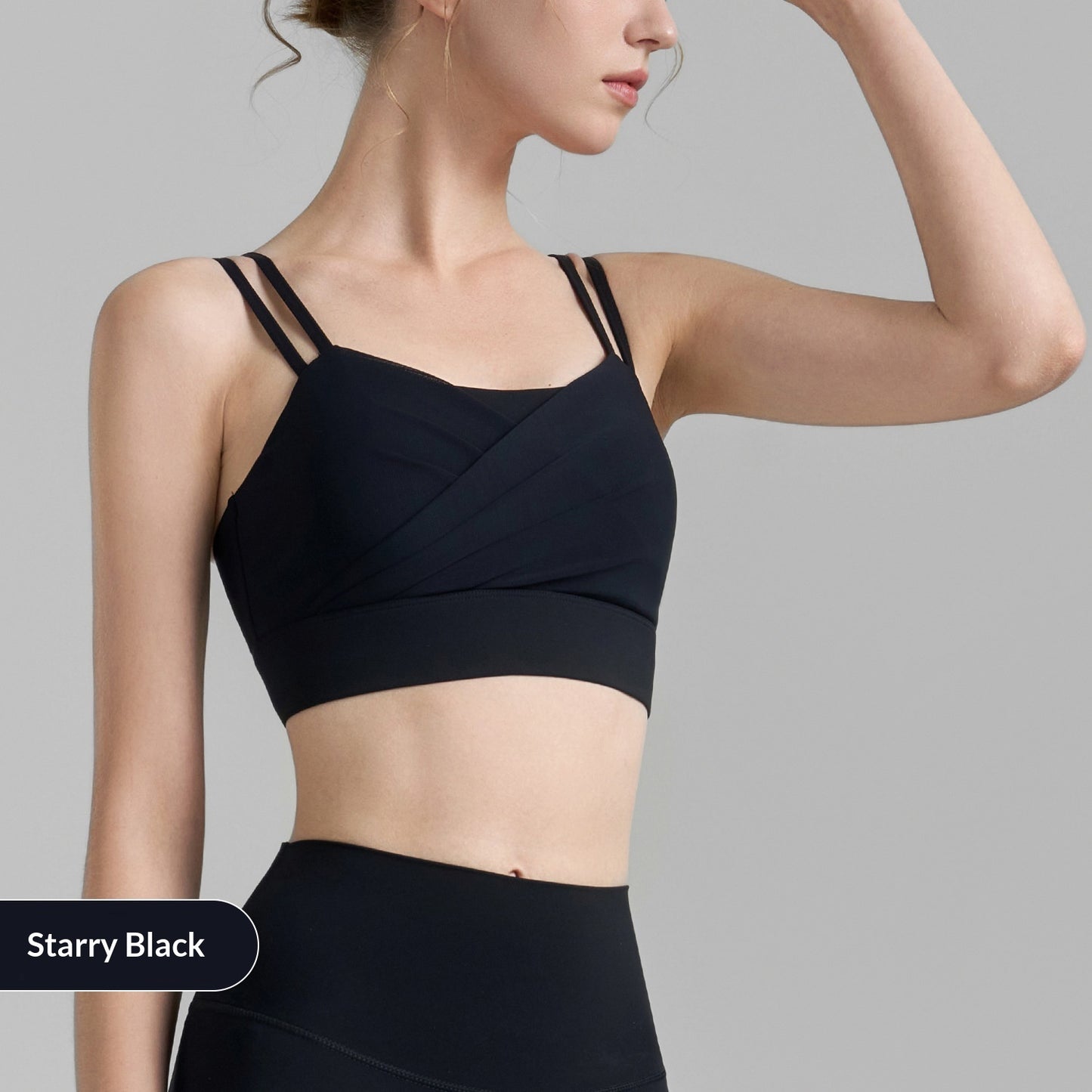 New Mesh Pleated Sports Bra With Large Backless Fitness Top