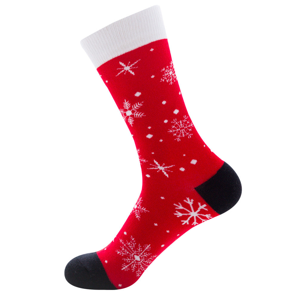 Christmas Tree Snow Elk Gift Cotton Happy Socks