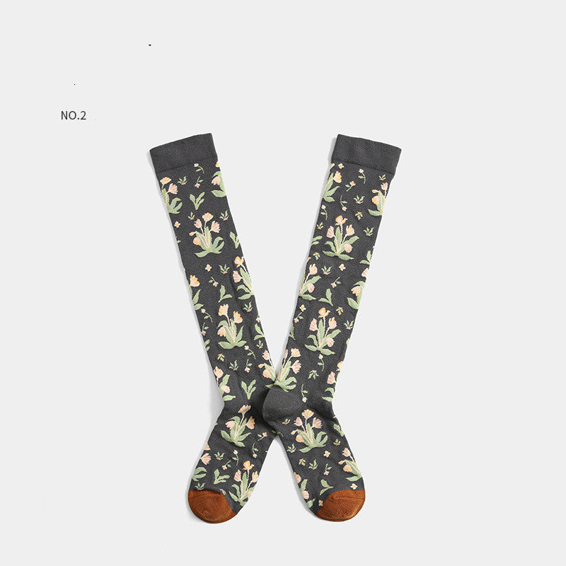 Net Red Socks Street Skateboard Sesame Jacquard European Style