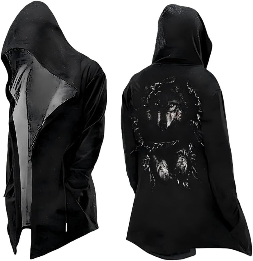 Digital Print Loose-Fit Hooded Sweater Cardigan Coat 3D