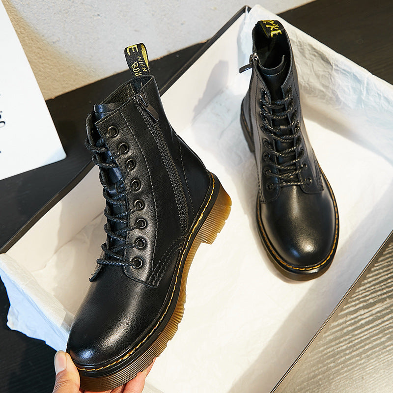 New All-Match British Style Short Boots Women