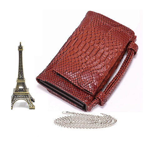New snake pattern clutch bag handbag chain shoulder Messenger bag wallet ladies long section