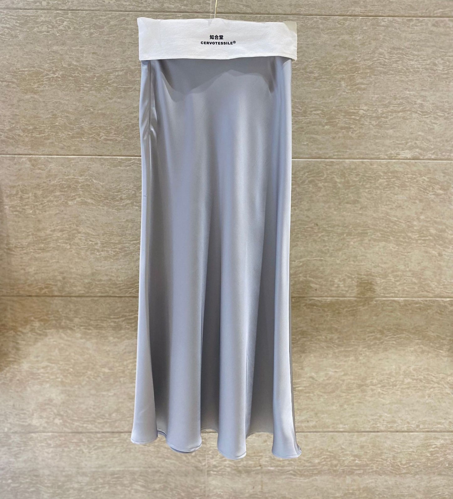 Oblique Cut Glossy Silky Half Body New Acetate Satin Temperament High Waist Fishtail Skirt