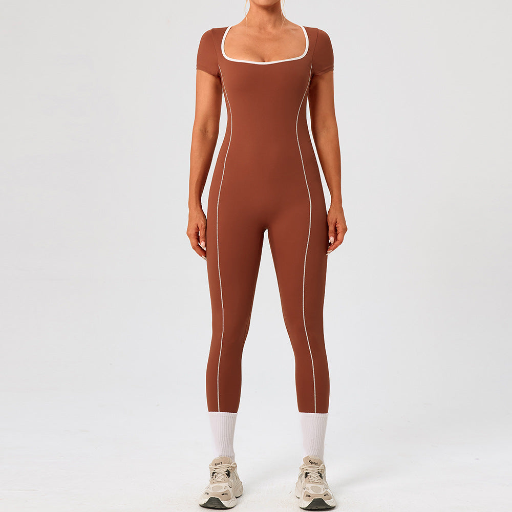 Womens Slim-fit Hollowout Jumpsuit Yoga Wear