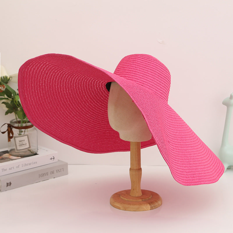 Women's Oversized Brim Foldable Sunscreen Straw Hat
