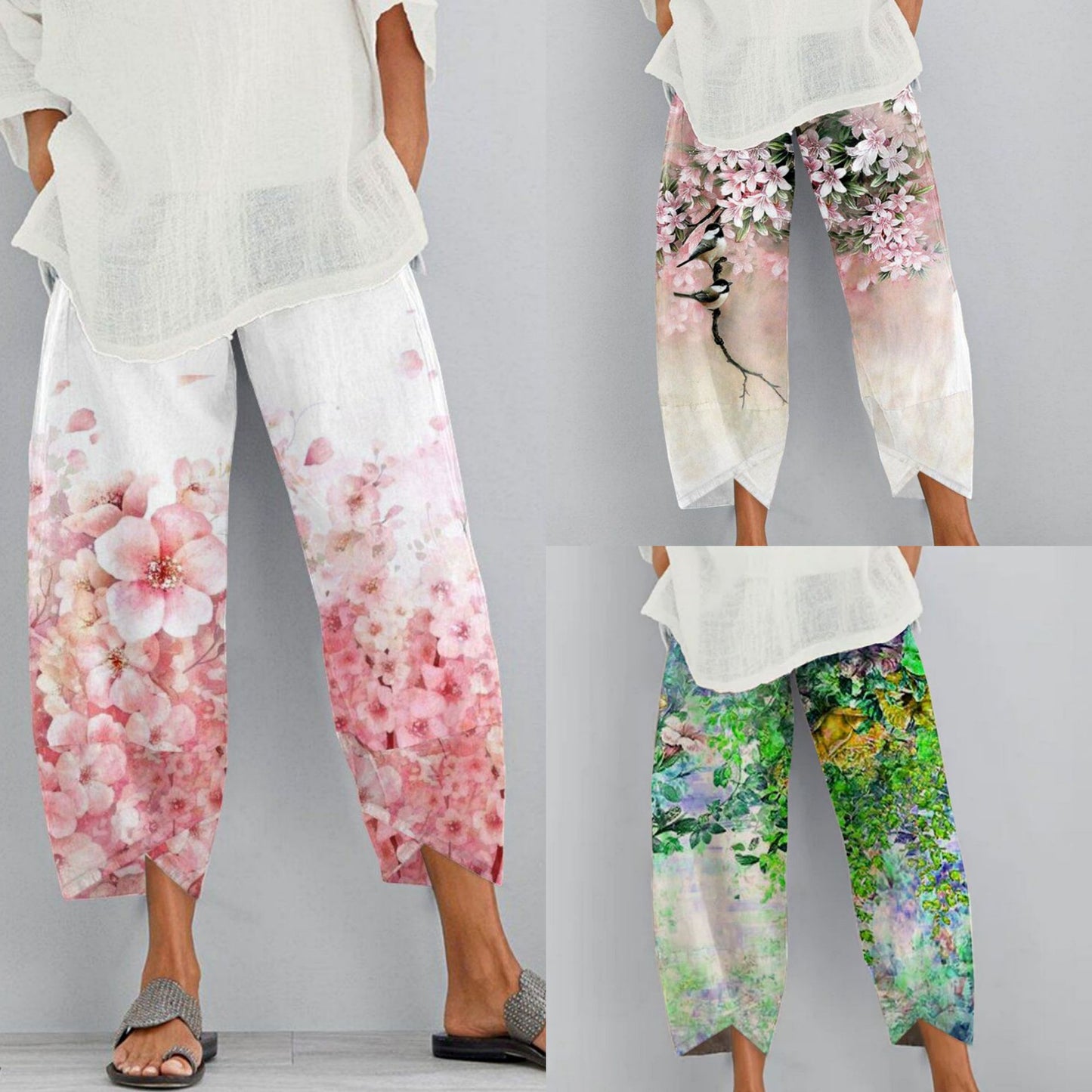 Trendy And Fashionable Floral Personalized Positioning Printed Cropped Pants