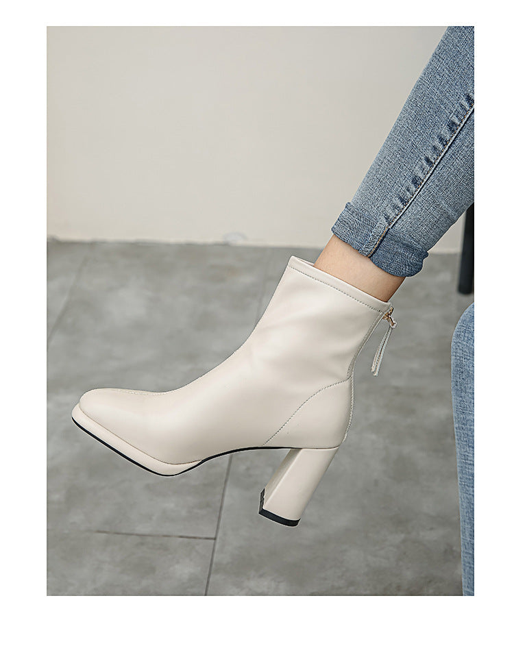 Summer Thin Thick-heeled Korean Style Large Size Fashion Boots
