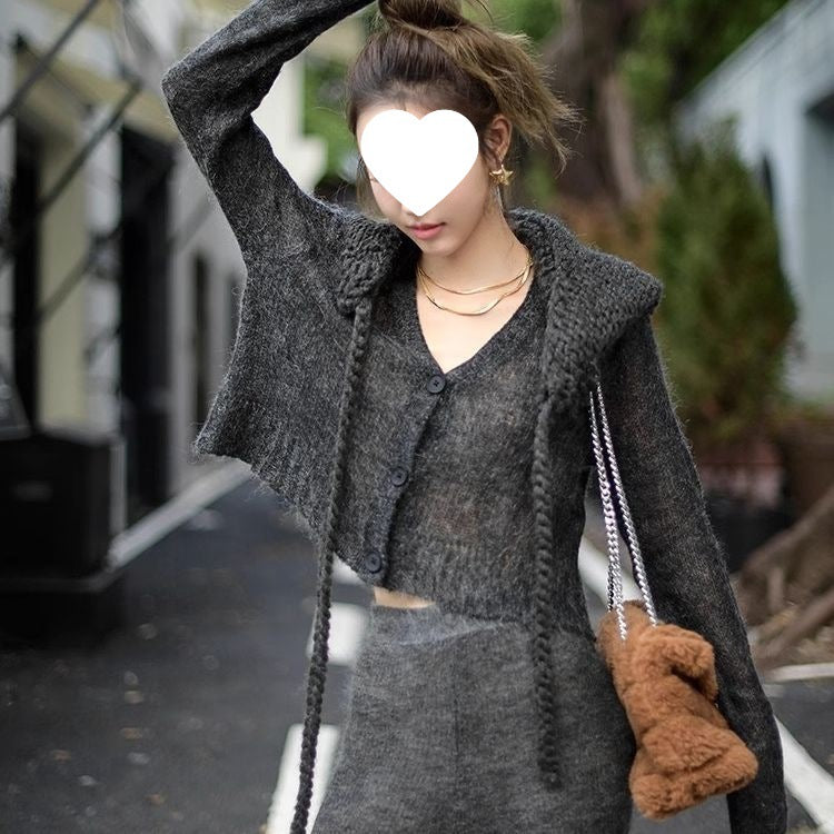 Autumn And Winter High-end Lazy Mohair Cardigan