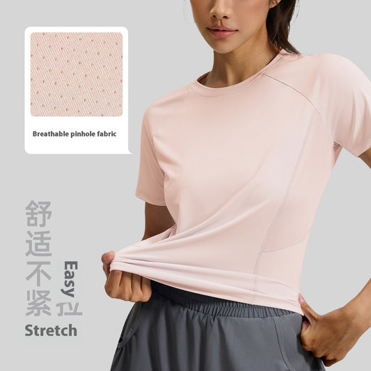 Outdoor Running Breathable Quick-drying Exercise Short Sleeves T-shirt For Women