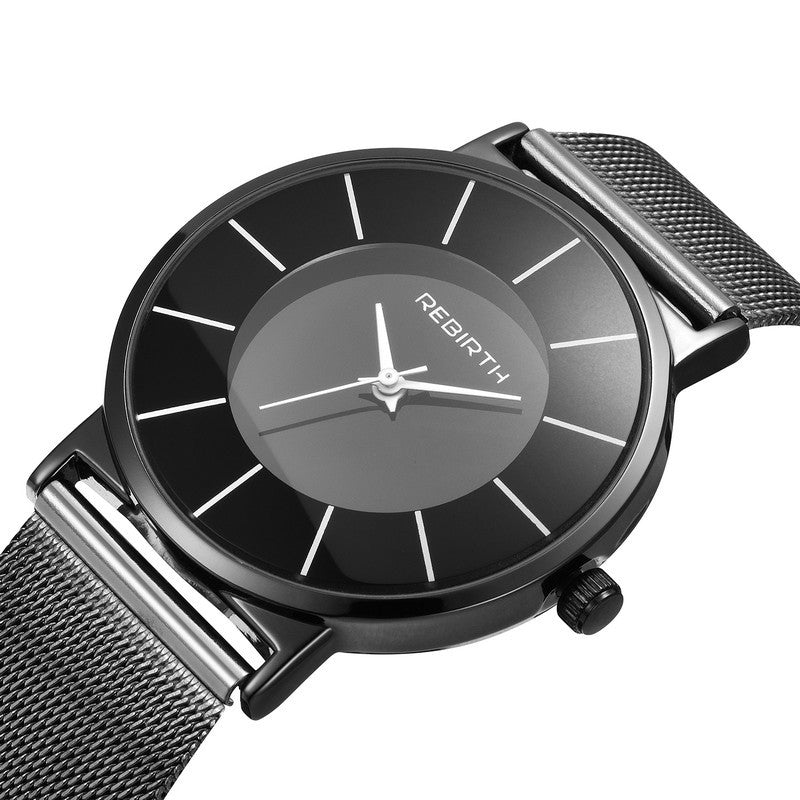 Steel mesh waterproof watch with hands