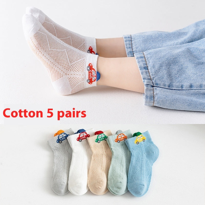 Low-cut Children's Cotton Sock Boat Socks Flat Mesh Cartoon Boys And Girls Baby