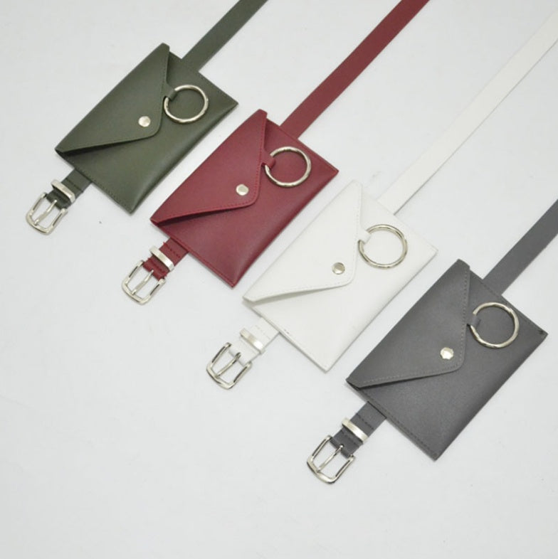 Fanny Pack Women Belt Bag Leather Waist Bag Fashion Women's Pure Color Ring PU Messenger Shoulder Chest pochete homem C25