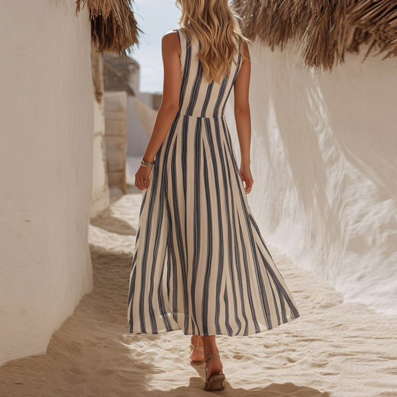 Elegant Beach Deep V-Neck Bohemian Dress