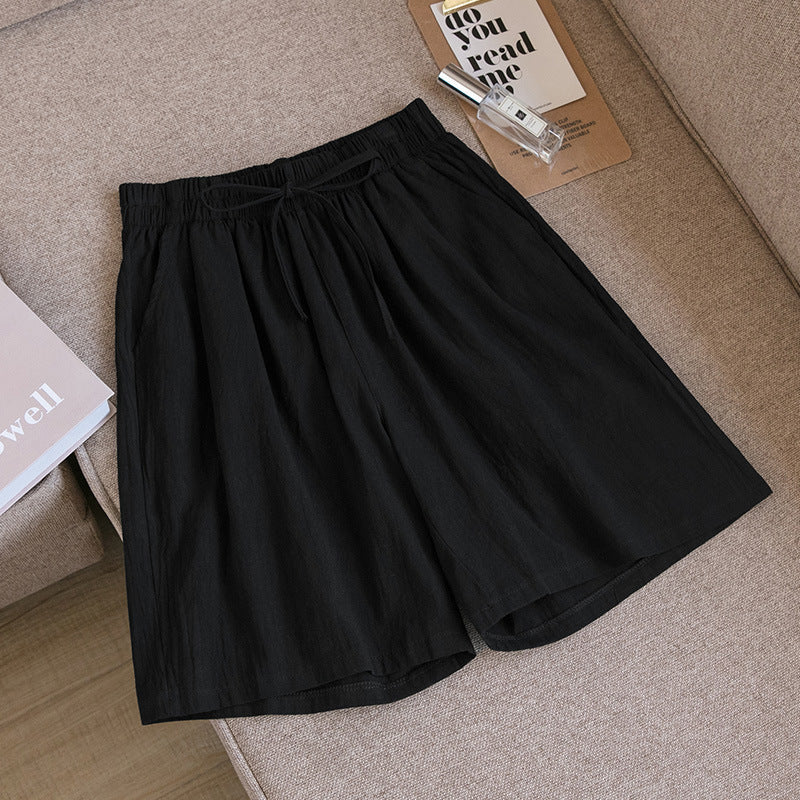 Nye løse shorts i bomuld og hør til kvinder