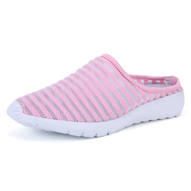 Half Drag Small White Mesh Breathable Casual Women's Shoes