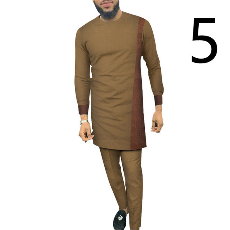 Men's Casual Long-sleeved Top And Pants Suit