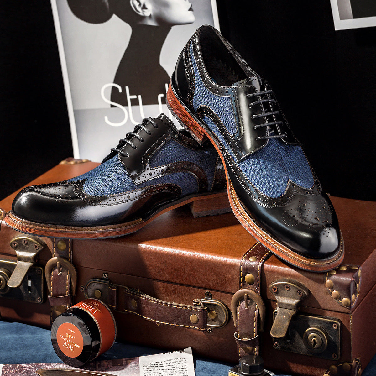 Fashion Color Matching Men's Business Casual Shoes