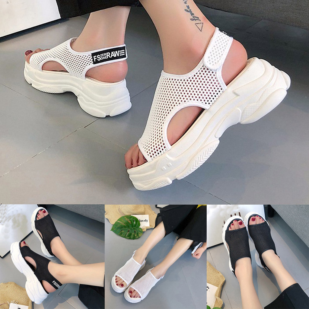 Hollow student fish mouth shoes