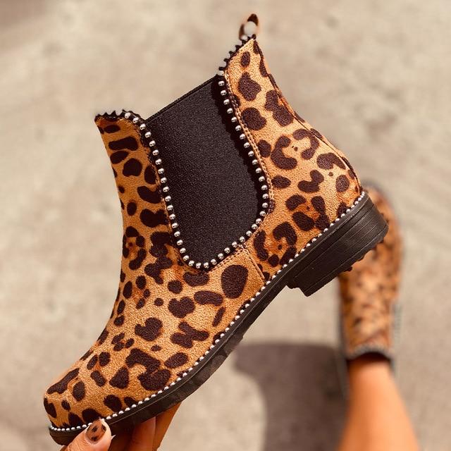 Women's Round Bead Thick Soled Martin Boots