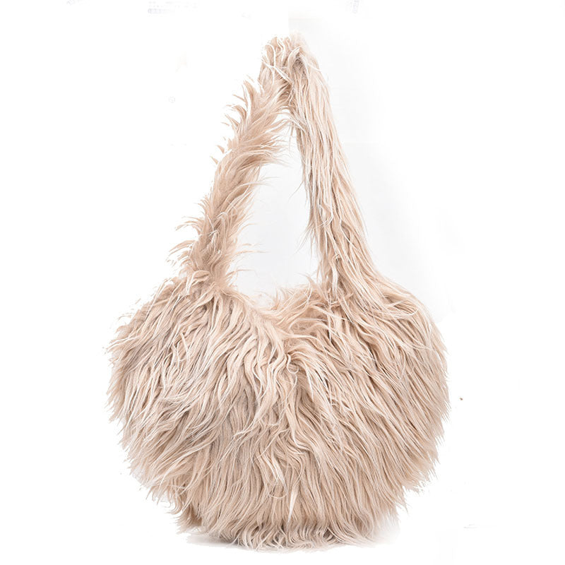 Women's Plush Retro Love Shoulder Bag