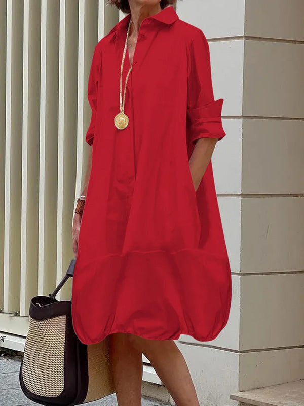Women's Solid Color Fashion Single-breasted Hollow-out Long-sleeved Shirt