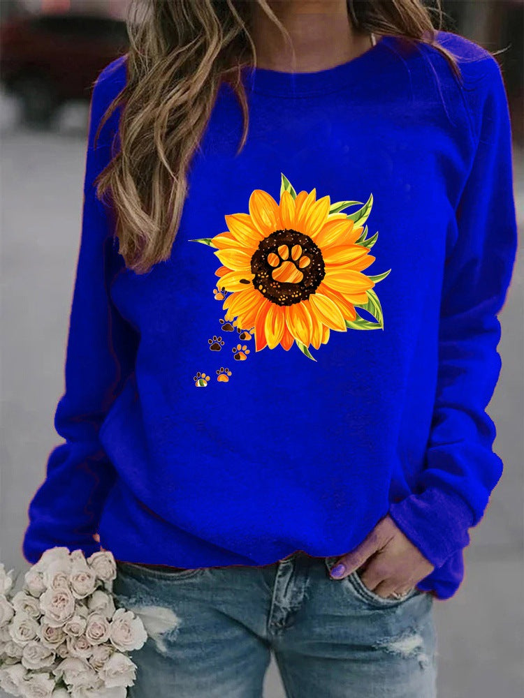 Rundhals Print Sweatshirt Langærmet Dame