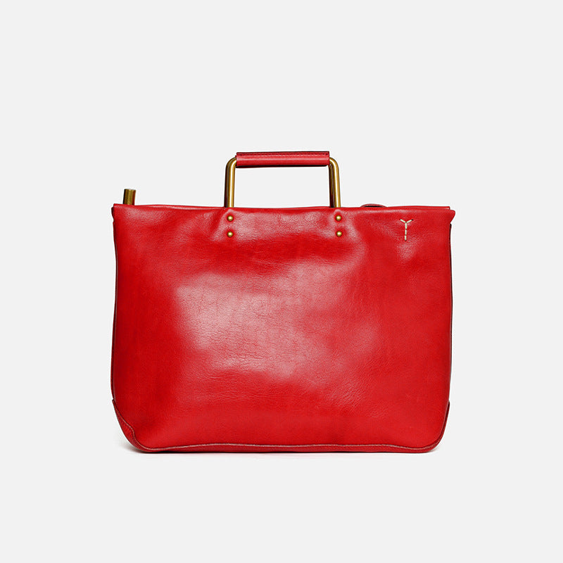 Soft Leather Head Layer Cowhide Shoulder Bag Portable Niche Design