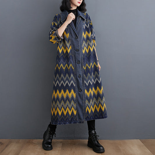 Fat Girl Vintage Wash Plus Size Denim Coat