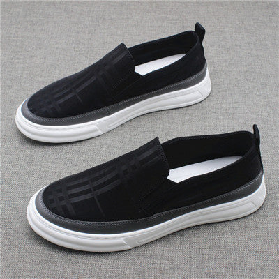 Thick Black Canvas Men's Breathable Soft Sole Casual Shoes