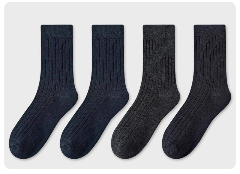 Men's Socks In Tube Pure Cotton Deodorant Solid Color