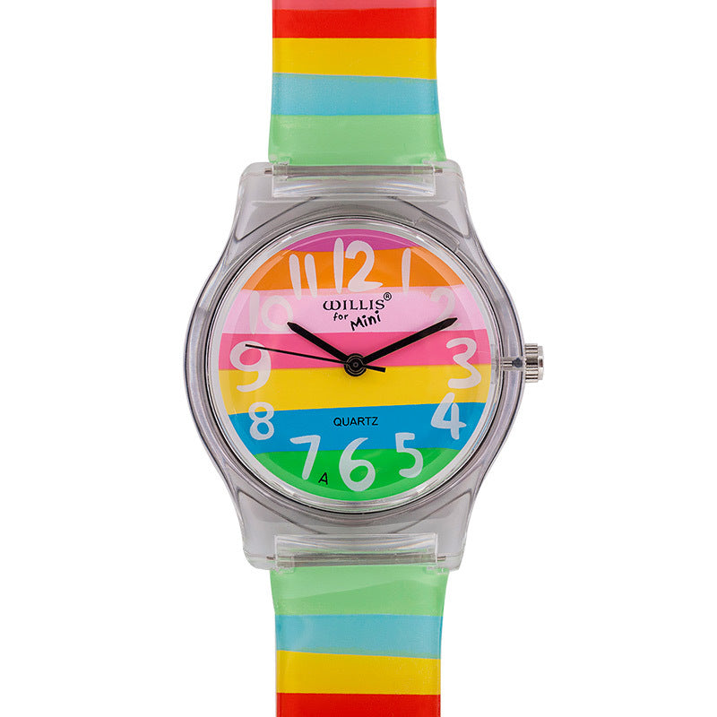 Striped student sports quartz watch