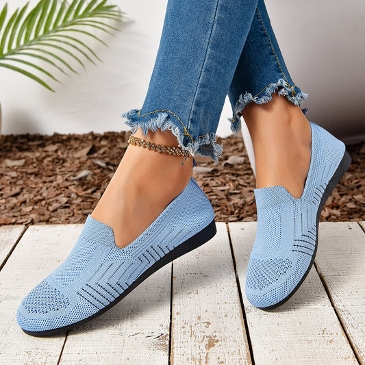 Womens Flat, Low-cut Casual Fashion French-style Fabric Shoes