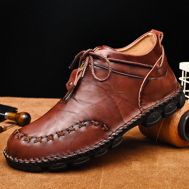 Men's Leather High Top Ankle Boots Comfortable Casual Shoes