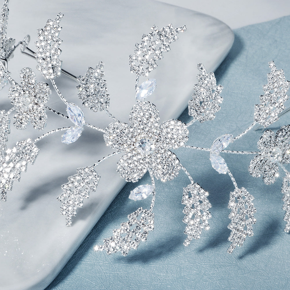 Luxury zircon flower headband