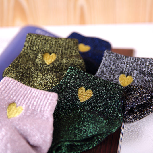 Shiny filigree ladies boat socks
