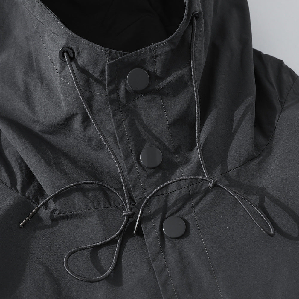 Pure Color Fashion Brand Wind Coat Men's Spring And Autumn Wear Functional Outdoor