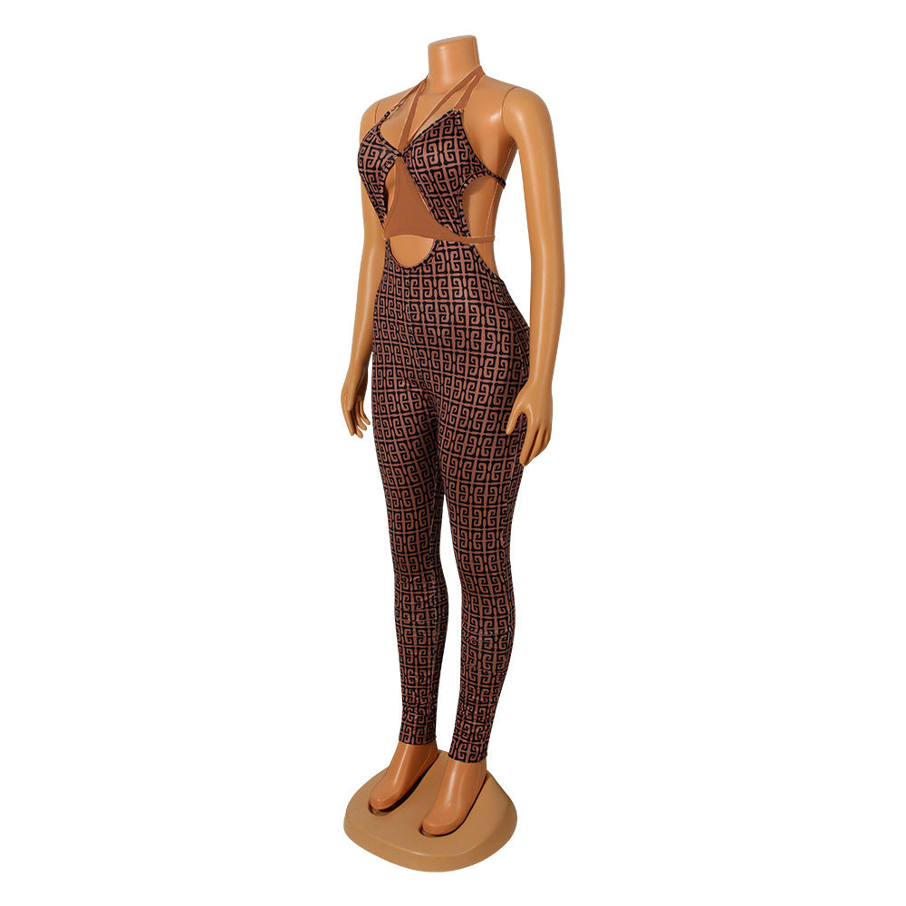 Lace-up Women's Sleeveless Close-fitting Union Suit