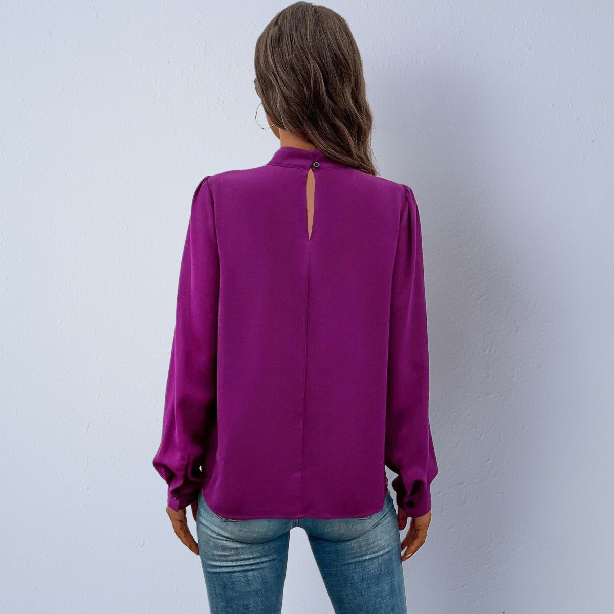 Women's Satin Fashion Long-Sleeve Blouse