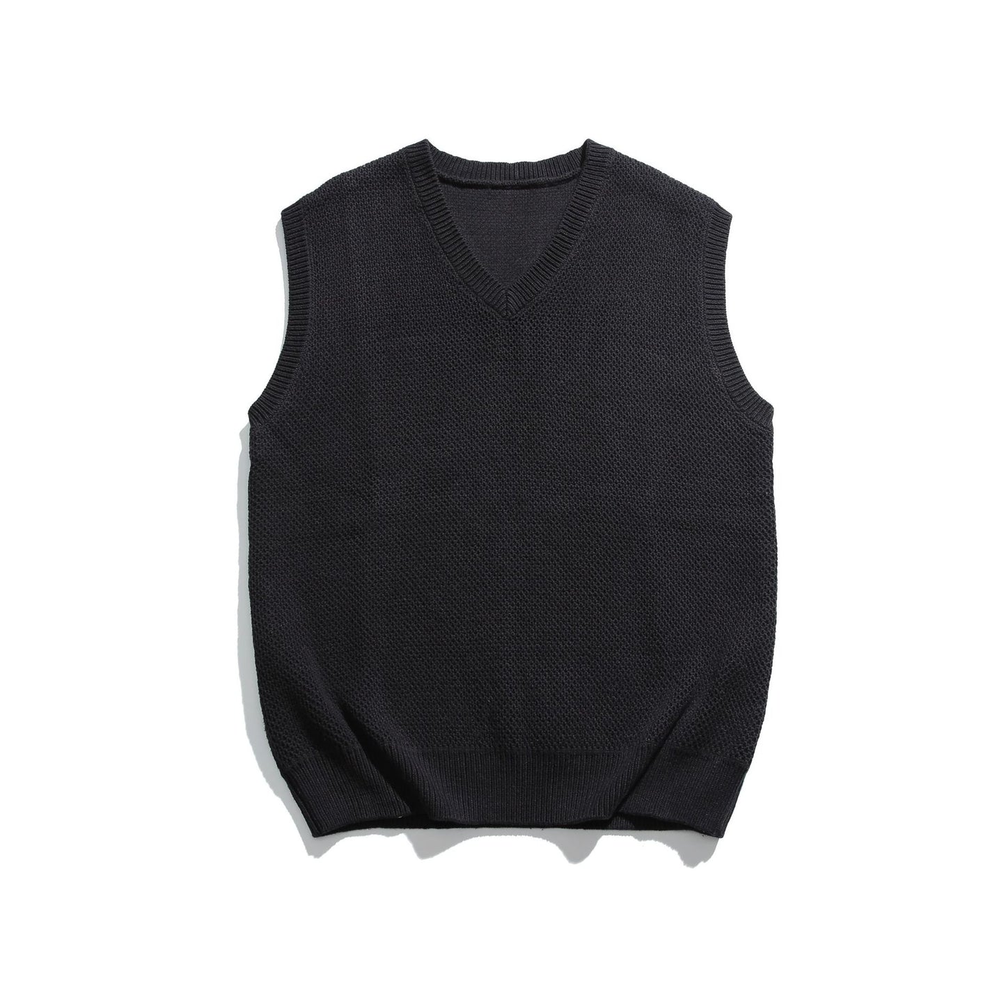 Solid Color Men's Sweater V-neck Knitted Vest